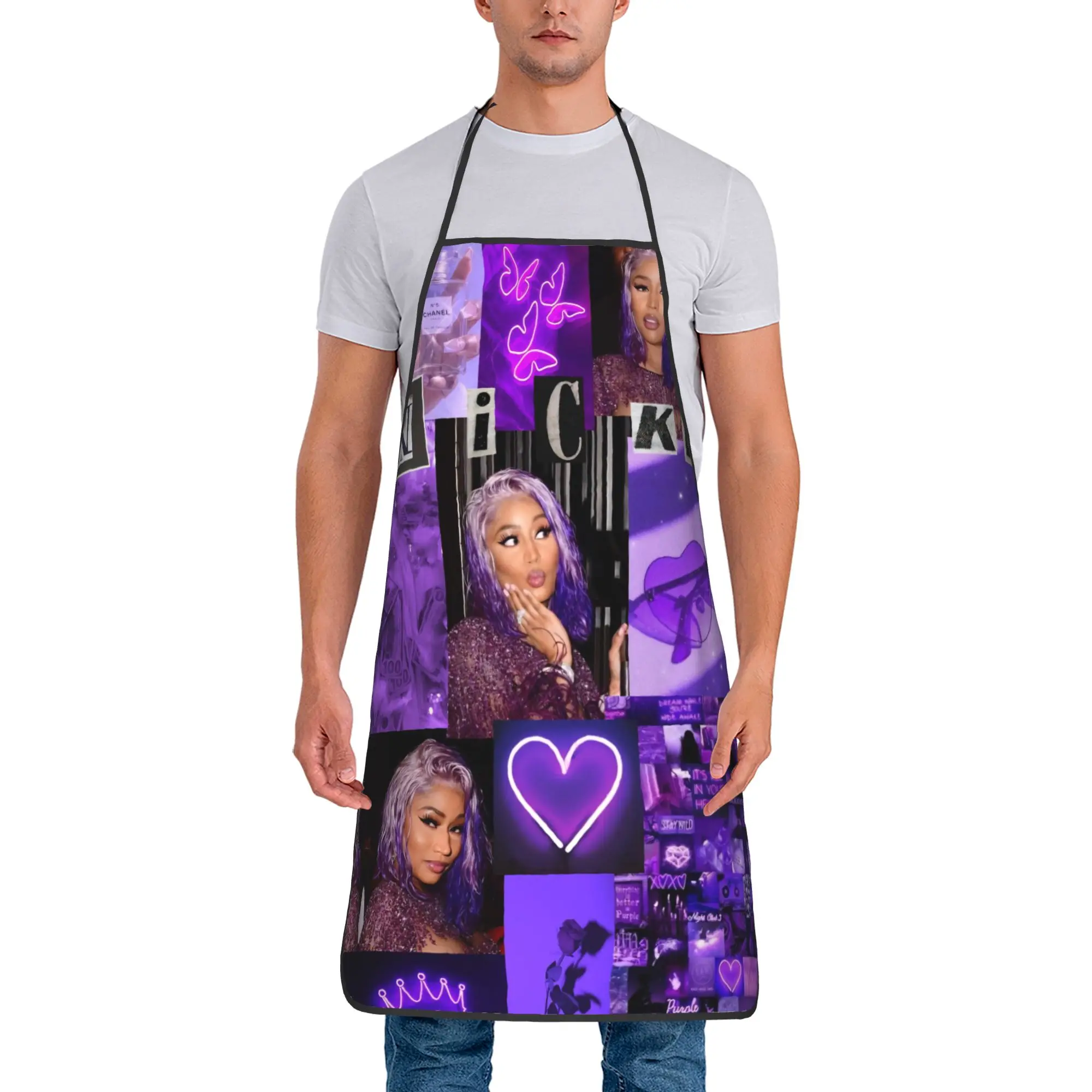 

Nicki Minaj Pink Friday 2 Tour Apron Fashion Cooking Kitchen Accessories Work Adult Aprons without Pocket