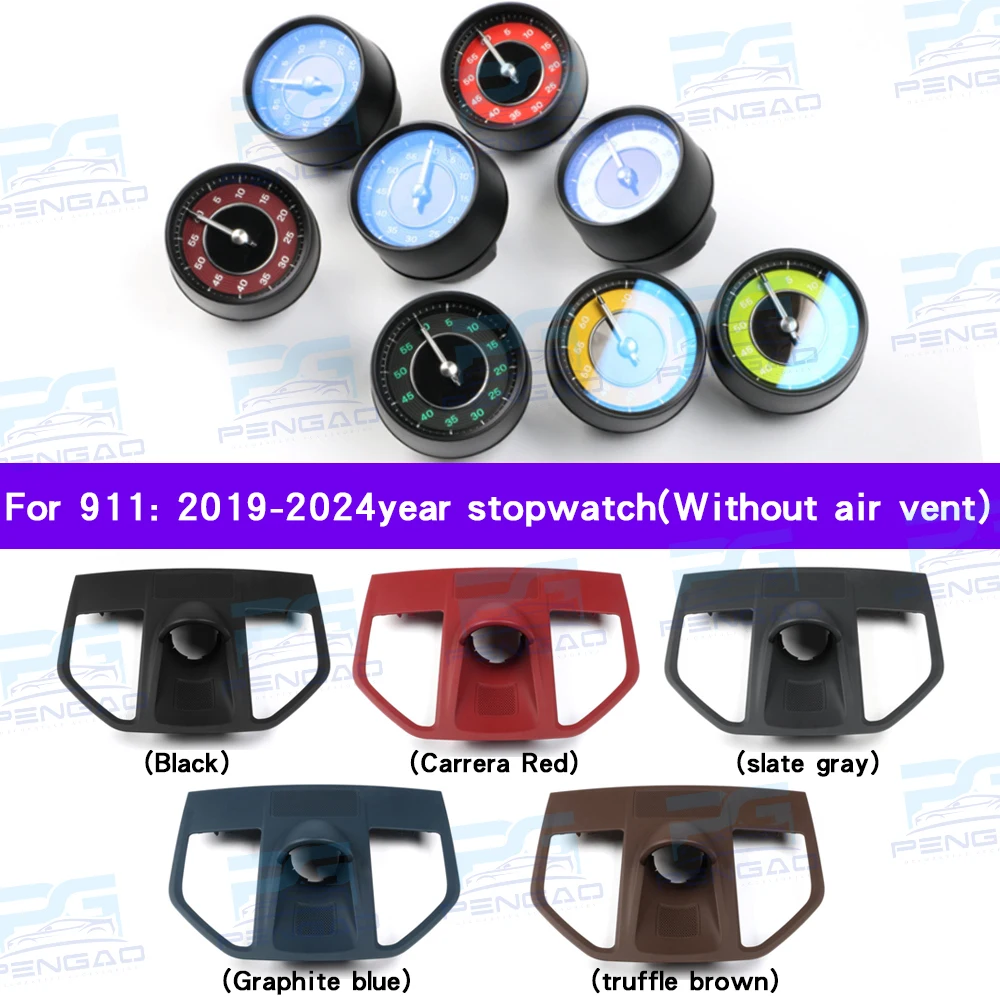 Car Stopwatch for Porsche 911 992 2019-2025 stopwatch dashboard clock Cover compass modification Interior Parts Timer watch