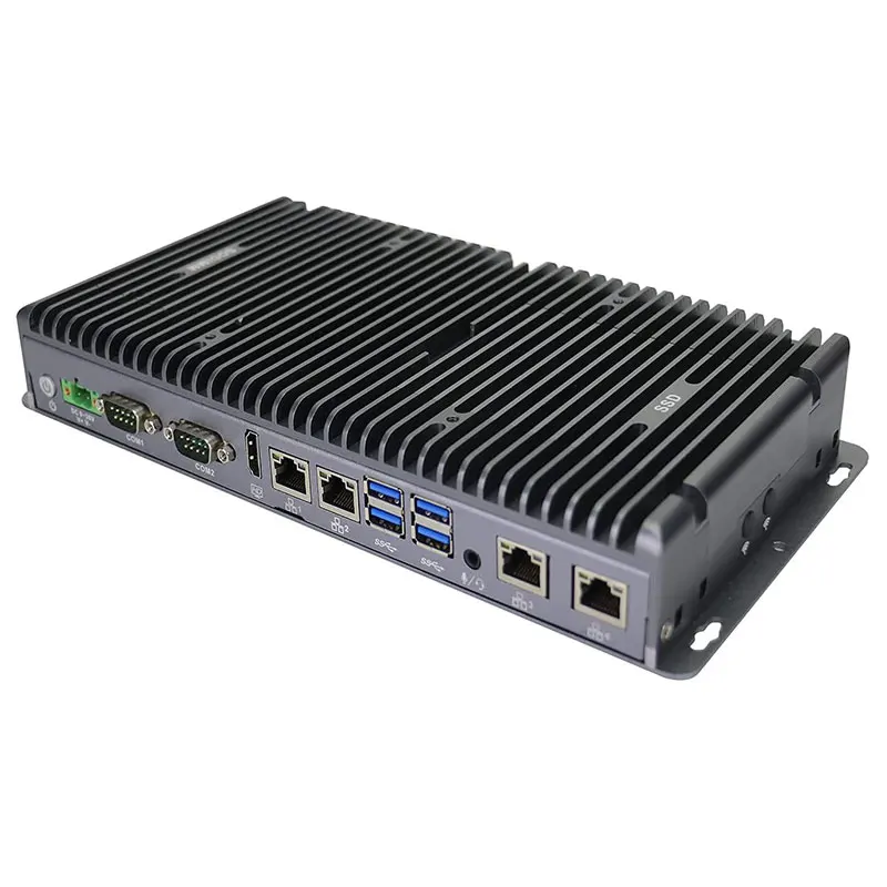 Partaker Fanless Mini PC Industrial Compter IPC Intel Core I3 10110U I5 8260U I7 10810U with 4 LAN TPM2.0 VGA HD 9-36V COM