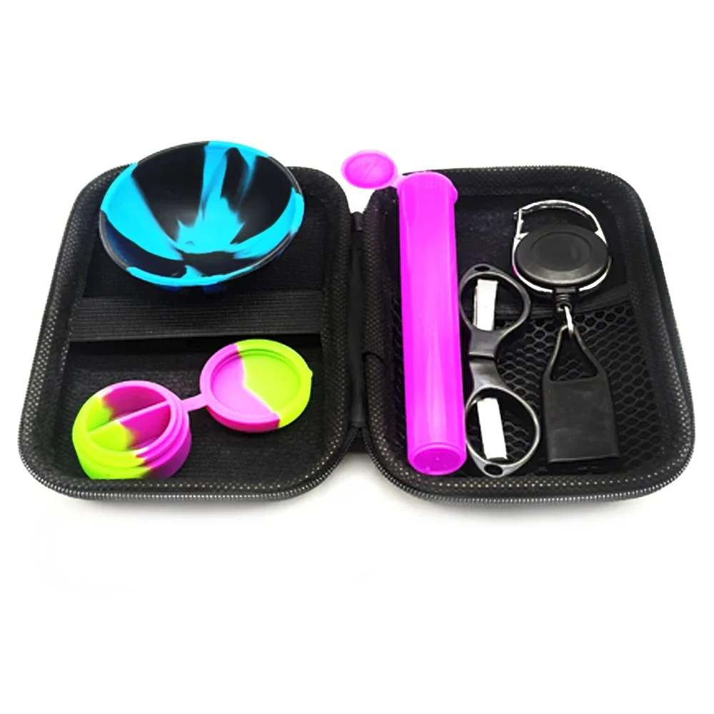 1Set Nonstick Silicone Containers Jars Scissors Silicone Bowl Storage Box For Gift Smoking Home Household  Accesorries