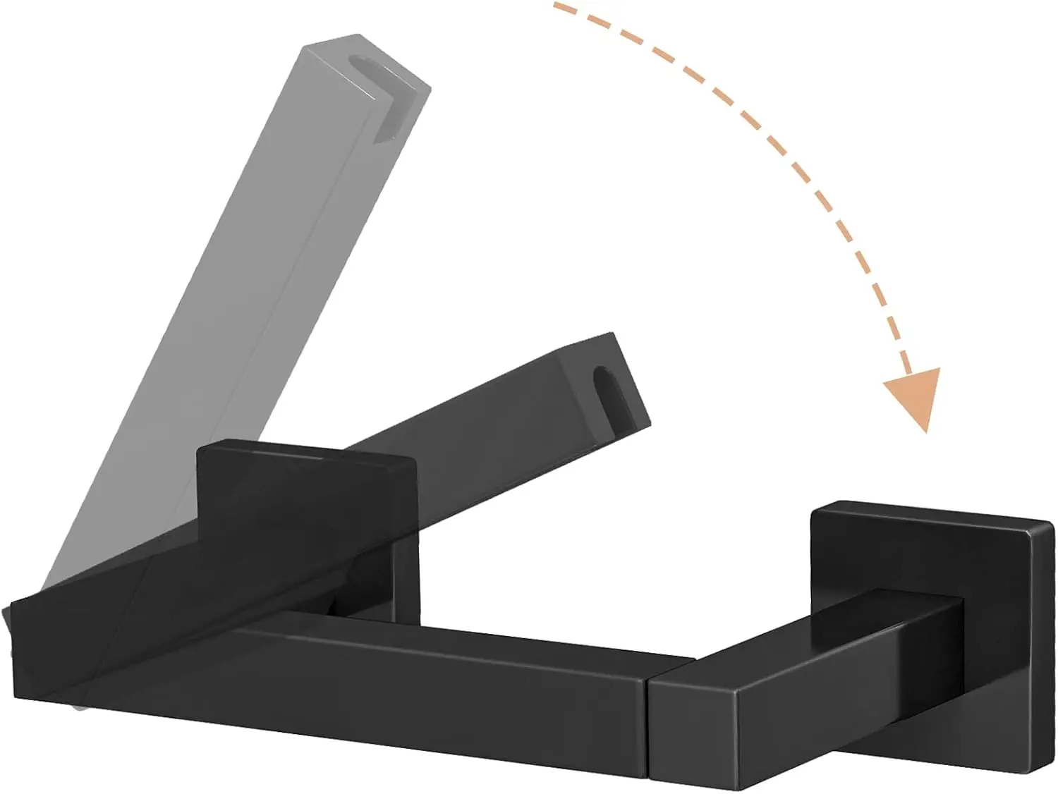 

Matte Black Wall Mounted Toilet Paper Holder with Pivoting Square Design for Bathroom and Commercial Use