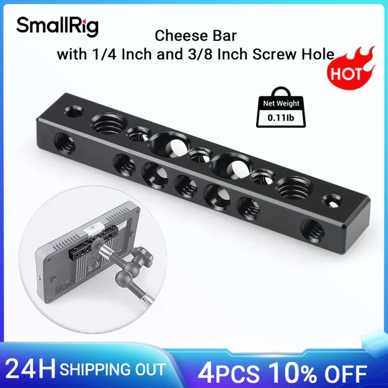 SmallRig Cheese Bar Camera Rig with 1/4 Inch and 3/8 Inch Screw Hole For Red Camera Red Rig 1091