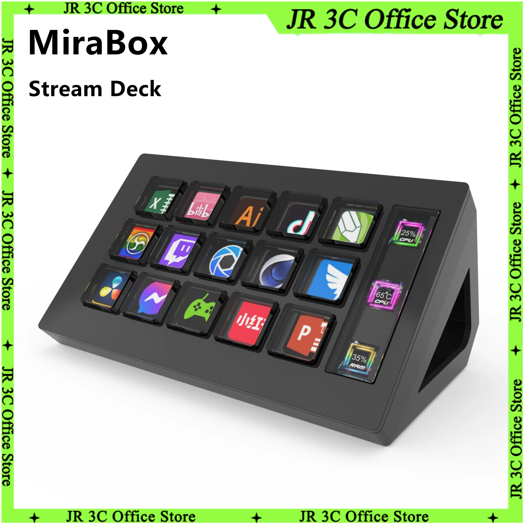 

Stream Deck Visual Keyboard 15Keys LCD Button Mini StreamDeck Live Content Creation Controller Custom Button For Windows/MacOS