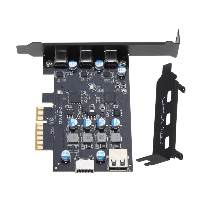 3-Port Type-C PCI-E Expansion Card PCI-Express 4X to USB 3.2 Gen Riser Adapter 20Gbps Fast Transfer