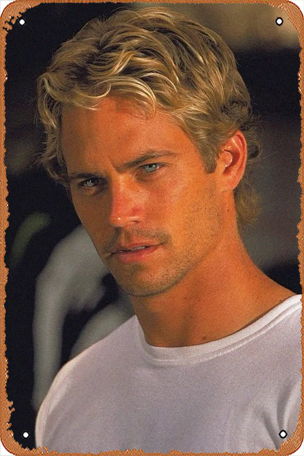 AirBnk Paul Walker 2 Fast Face Poster Retro Metal Tin Sign Wall Decor Funny Vintage Tin Sign Art Wall Decor Plaque Poster for Mu