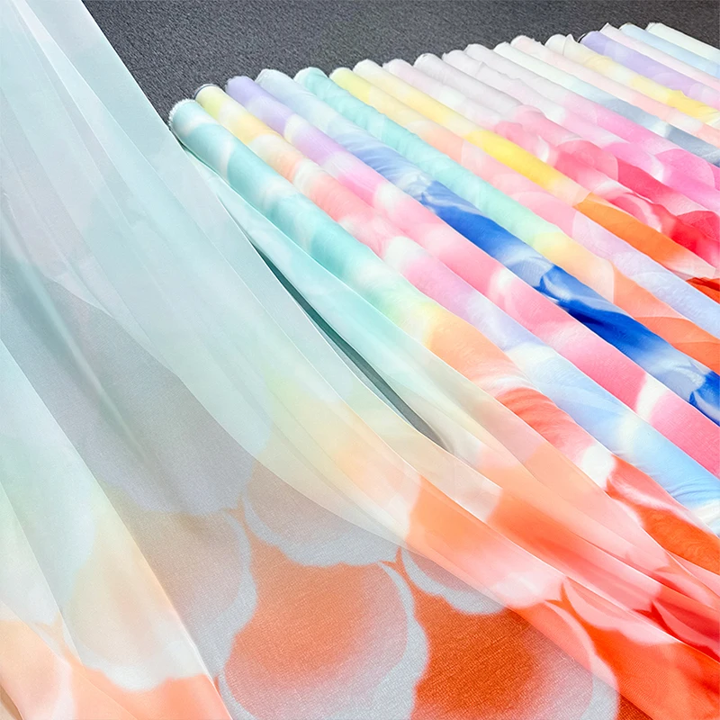 

100x150cm Dragon Scale Pattern Gradient Fabric Ancient Style Fairy Tulle Designer Fabric For DIY Sewing Hanfu Dress Costume