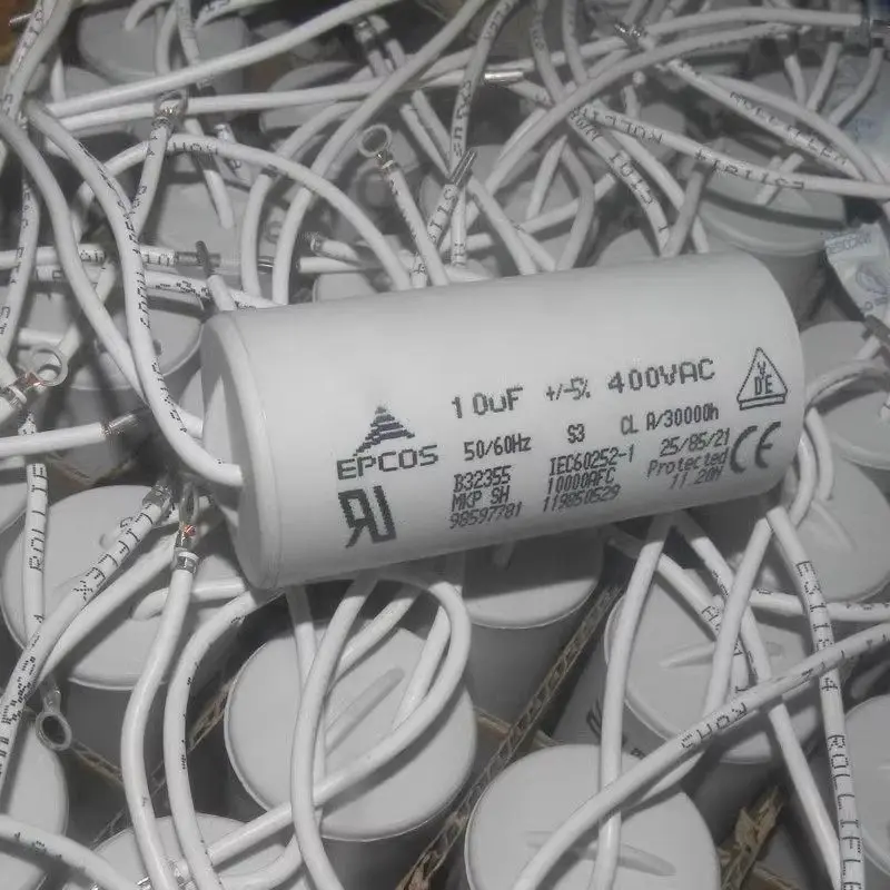New original German 400V 10uf 400VAC B32355B4106J MKP starting film capacitor. Dimensions: 35*74MM