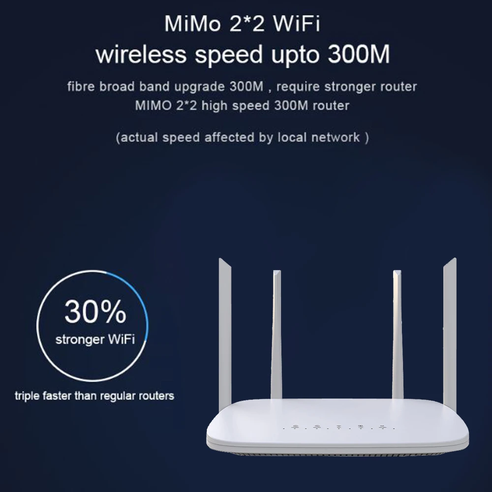 Tianjie enrutador 4G LTE, módem wifi, 4 puertos RJ45, alta velocidad, cuatro antenas externas, 5dBi, ranura para tarjeta SIM, plug and play.