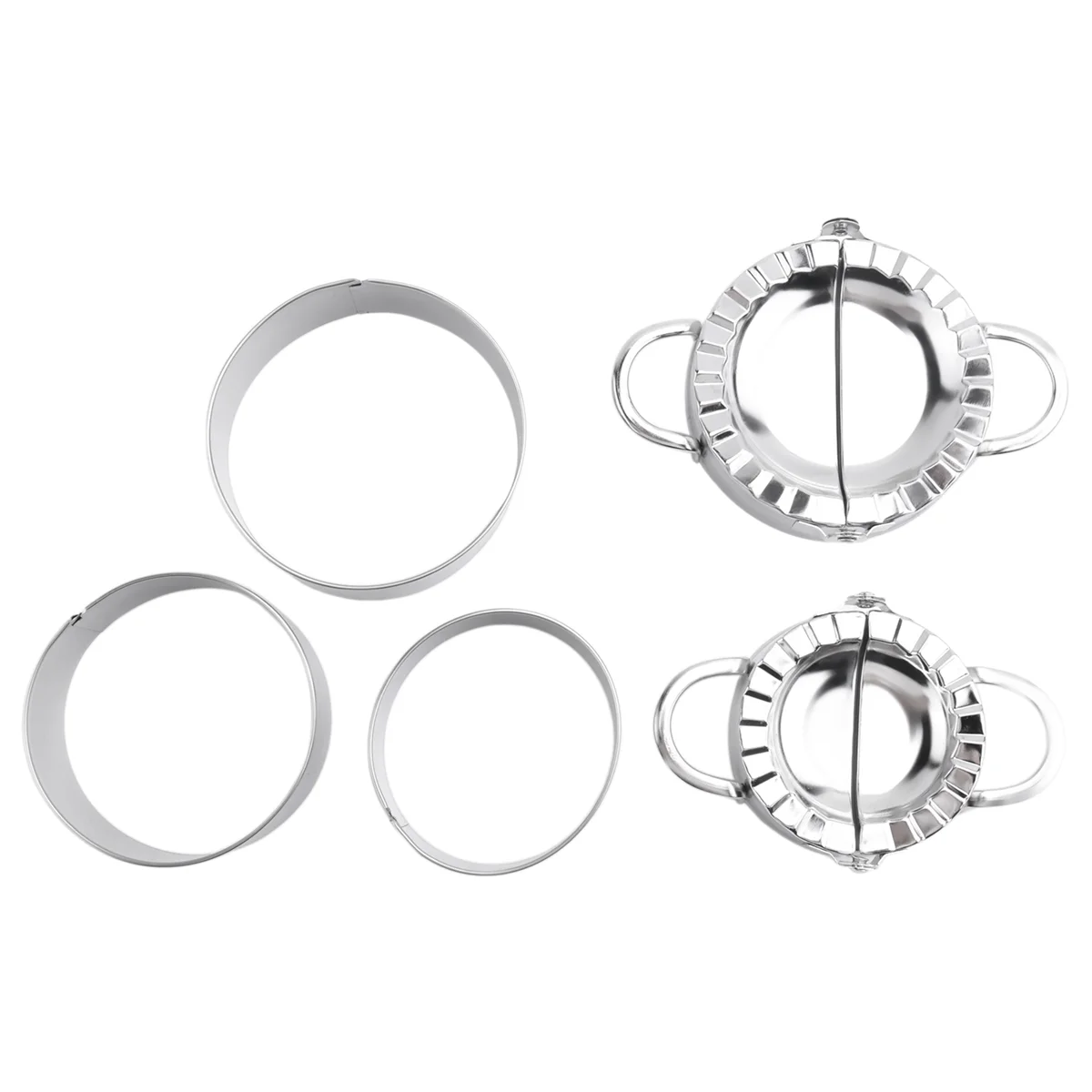 Stainless Steel Dumplings Maker,2 Dumpling Molds 3 Dumpling Skin Maker,Chinese Dumpling Cutter Pie Ravioli Press Mold SQ