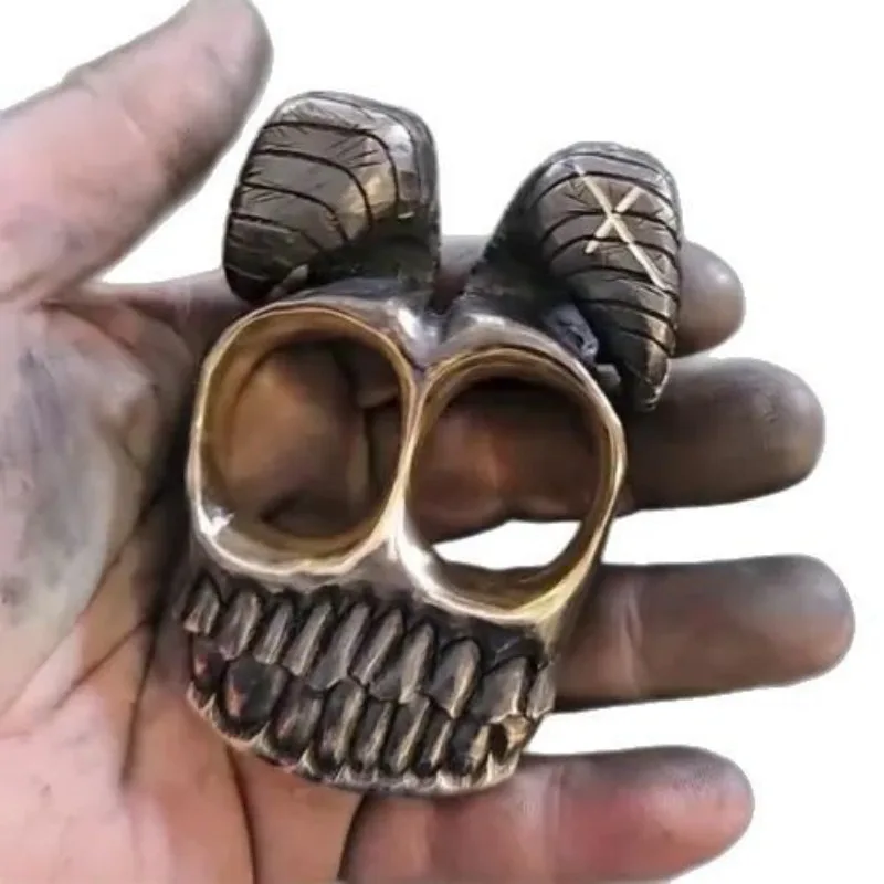 Unique Handmade Ram Horn Skull Knuckles Decor for Home Decor and Skull -Knuckles Figurine for Skull Lovers Collectors