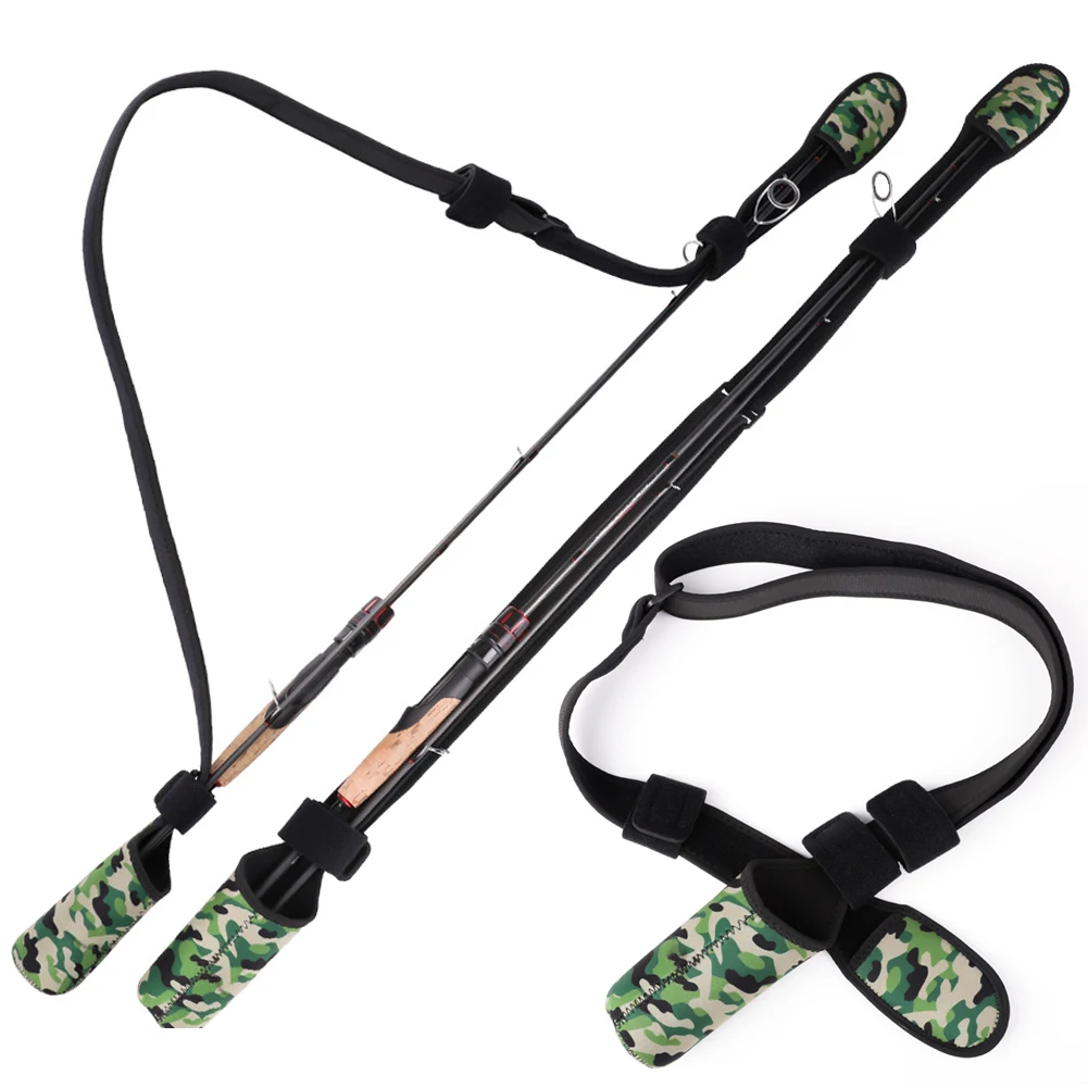 الصيد رود واقية غمد المحمولة الصيد رود حامي الكتف الأشرطة مقاوم للماء قصبة صيد خشبية كم أدوات صيد السمك