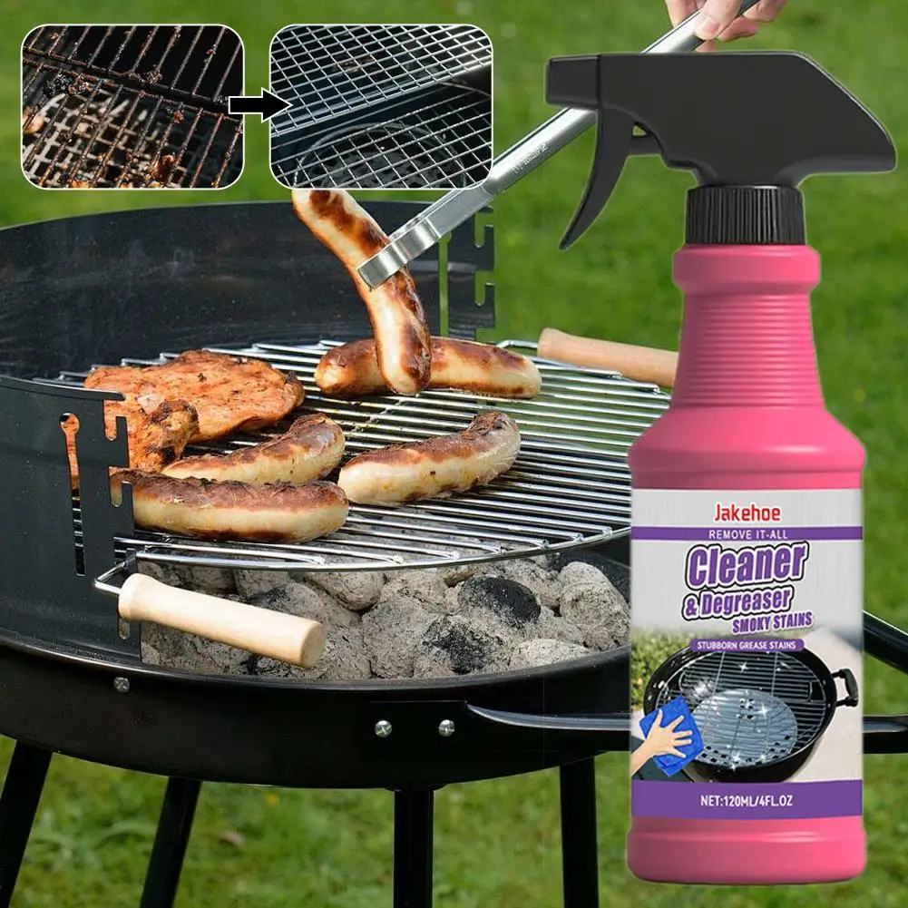 

120ml Barbecue Rack Cleaner Powerful Cleaning Stubborn Grease Removes Carbon Deposits Safe Formula No Damage for Grill