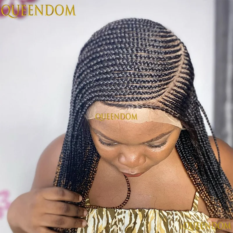 

36" Cornrow Braids Wig Synthetic Full Lace Front Wigs for Women Natural Hair Box Braid Black Wig