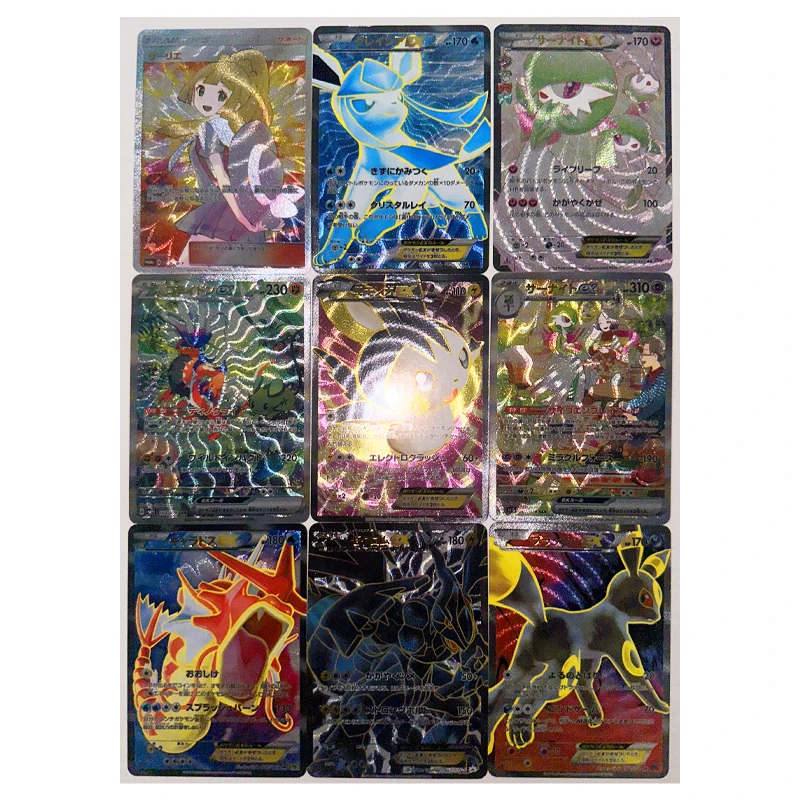 55Pcs/set Pokemon Diy Self-Control Ptcg Collect Signature Trading Flash Card Anime Cartoon Gift Color Flash