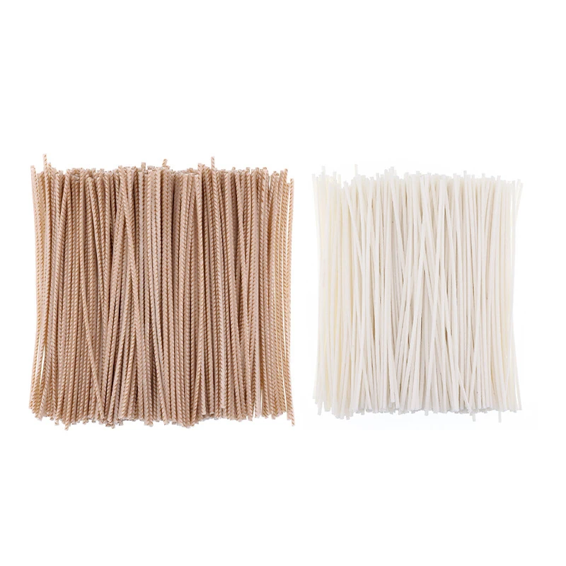 Zackoo 100Pcs Waxed Cotton Candle Wicks for Candles Making DIY White Soy Oil Wax Core Woven Smokeless Candle Supplies Accessori