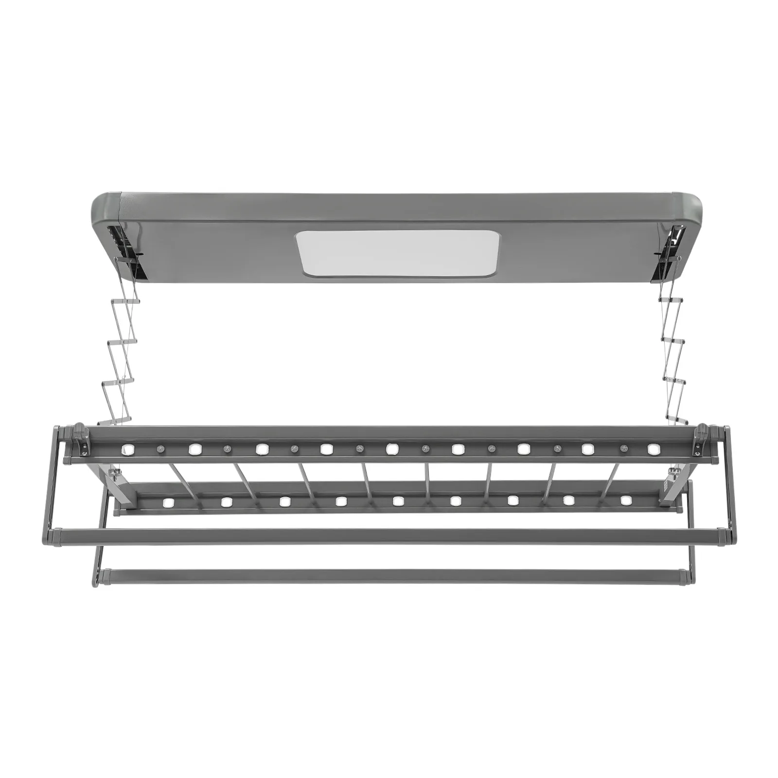 Plafondmontage elektrische kledingdroogrek 35kg draagvermogen intrekbaar slim elektrisch droogrek, afstandsbediening LED waslijn - afbeelding 2