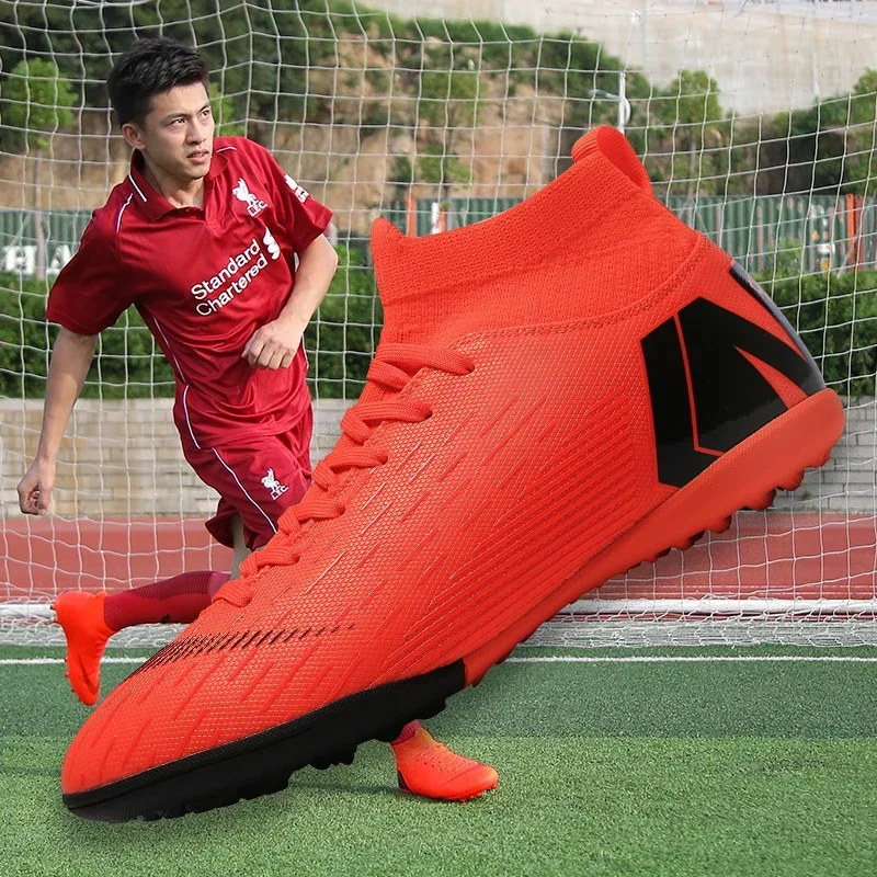 

Men Soccer Shoes Cleats Adult Ankle Anti-Slippery Futsal High-quality TF/FG Grass Training Sport Football Boots Non-Slip Light