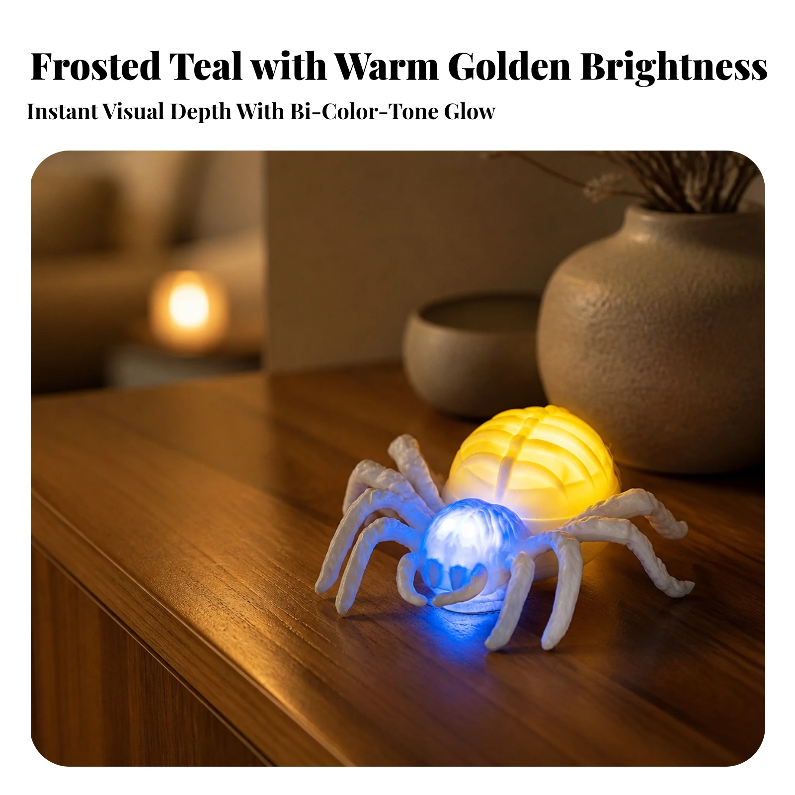 Spider Night Light Compact Spider Light with LED Nightlight Energy Efficient Soft Warm for Halloween, Party