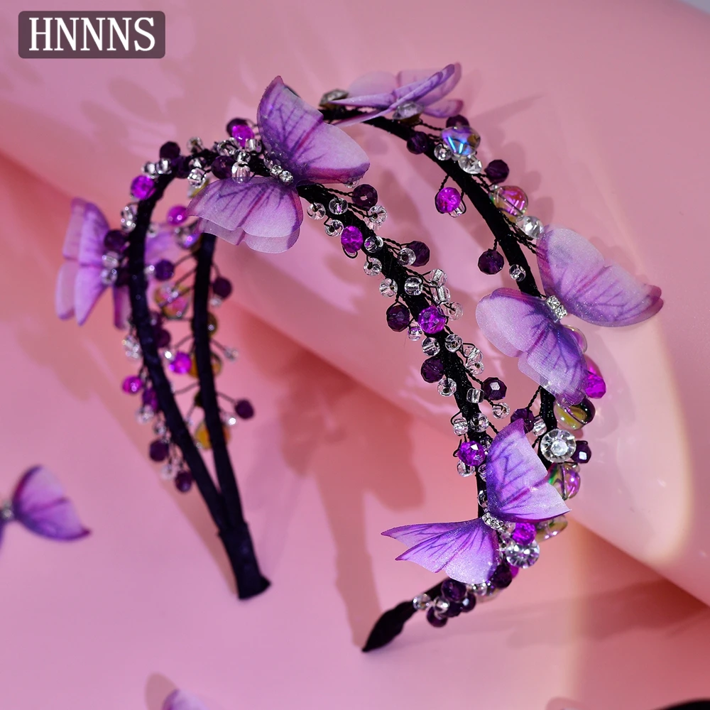 TOPQUEEN جميلة الزفاف الجنية عقال اليدوية أنيقة فراشة المياه الماس السيدات مأدبة الشعر الحلي YXA160