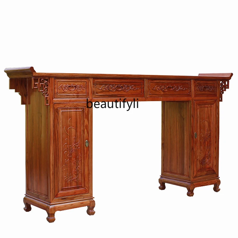 Chinese Style a Long Narrow Table Solid Wood Middle Hall Altar Altar Living Room Warped Head Pieces Console Tables Long Table