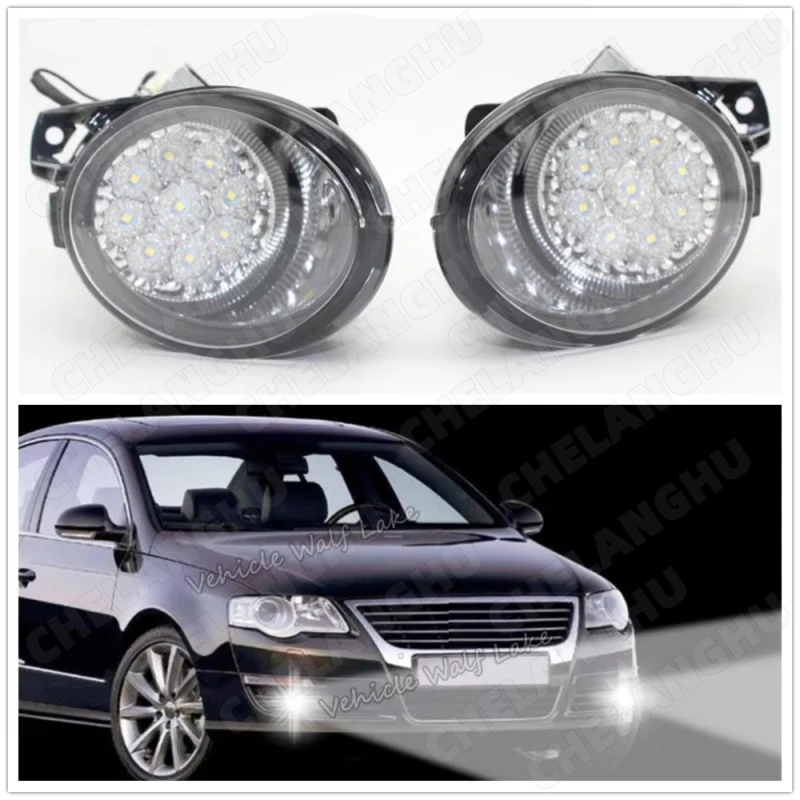 9 LED Fog Lamp For VW Passat B6 3C 2006 2007 2008 2009 2010 2011 Car-styling Front 9 LED DRL Fog Light Fog Lamp Without Error