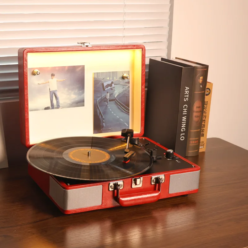 Giradischi in vinile P09 in stile retrò europeo per fonografo audio domestico Bluetooth per la decorazione del soggiorno in stile antico