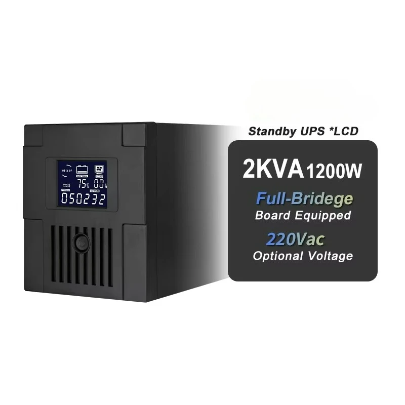 

Offline UPS Manufacturer 1200W UPS Power 2000VA 2pcs 12V 9AH Batteries Plastic Offline UPS 2KVA