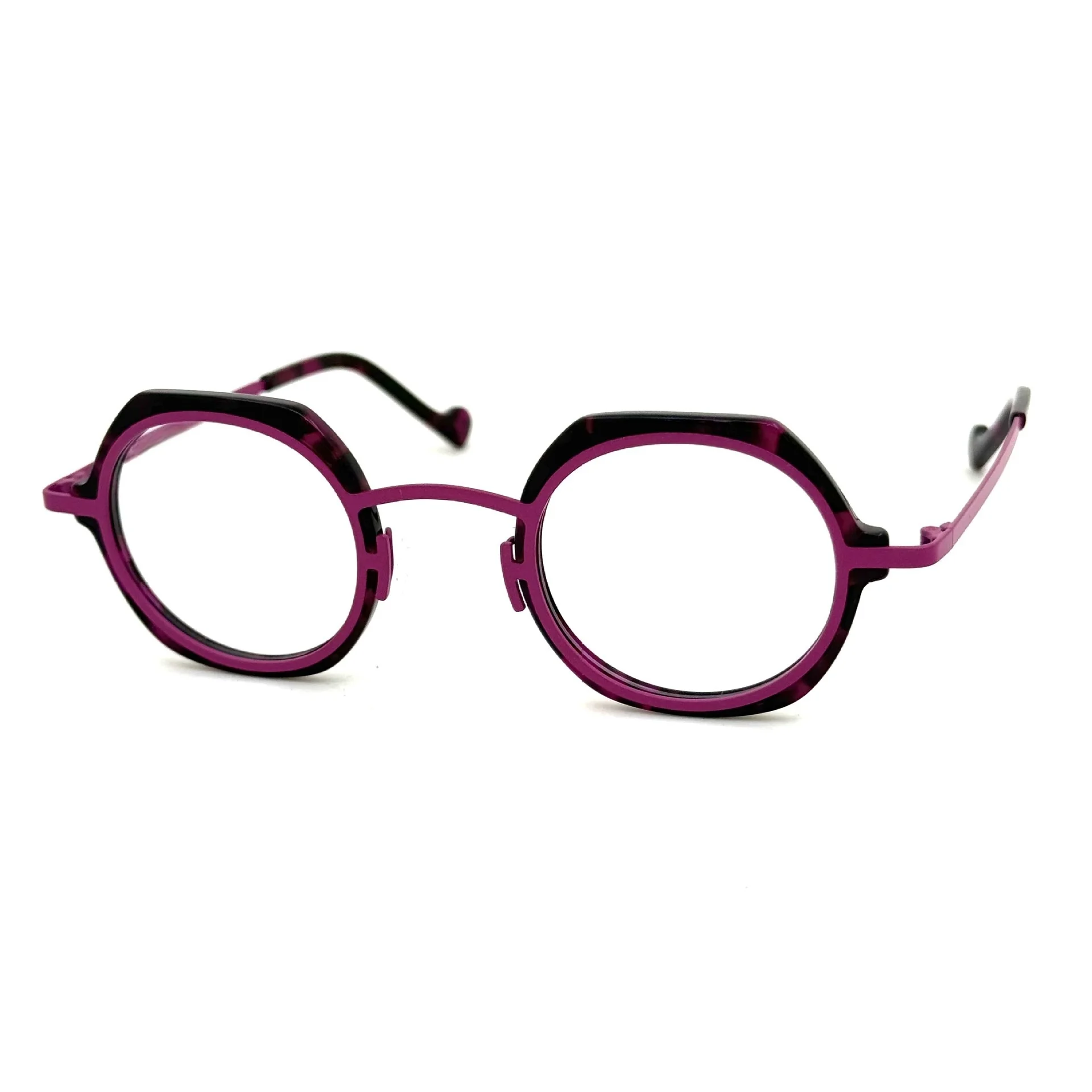Belight Optical France Design Acetate with Metal  Combine Color Irregular Shape Spectacle Frame Men Women Eyeglasses M11