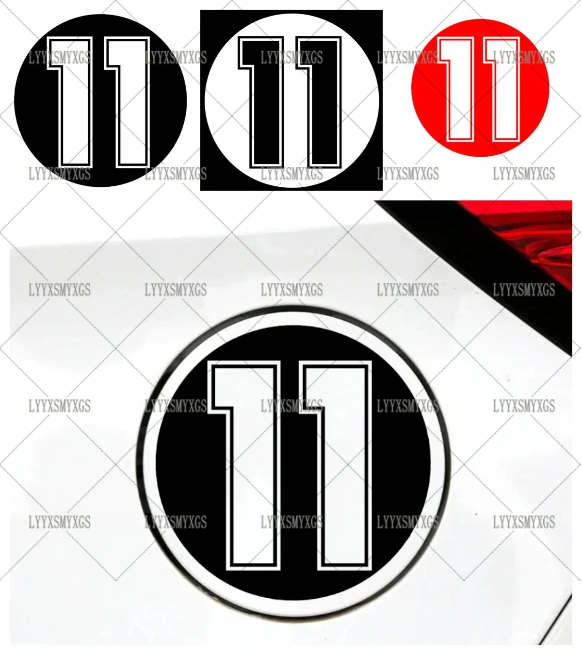 

Self-Adhesive Custom Racing Number 11 Car Stickers Waterproof Sunscreen Vinyl Decal PVC wholesale Car Accessories