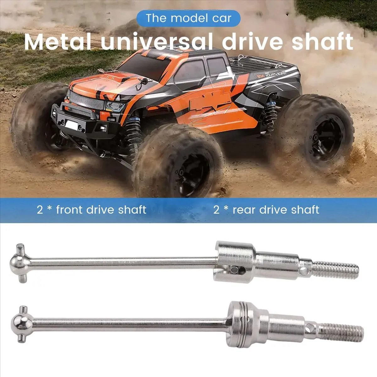 AA1687Simple Metal Front & Rear Drive Shaft for HBX 16889 16889A 16890 16890A SG1601 SG1602 1/16 RC Car Upgrade Parts