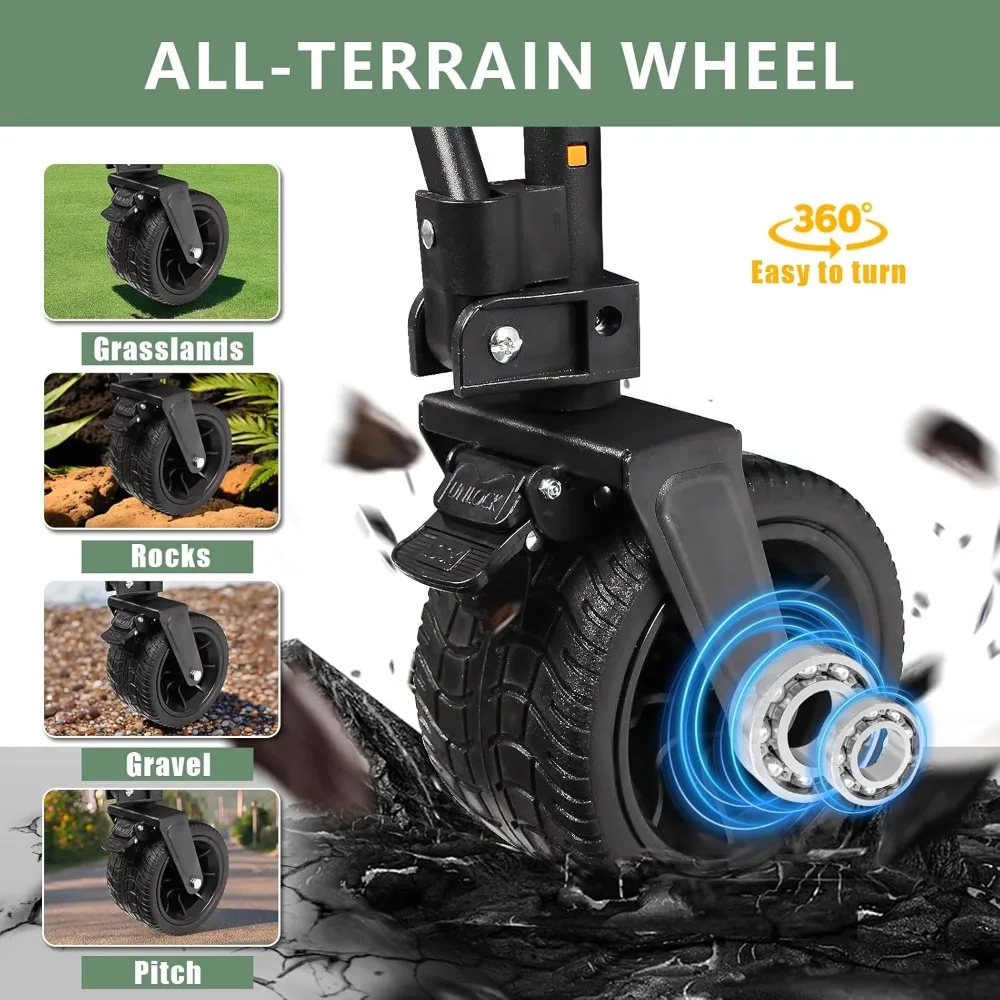 Heavy-Duty Collapsible Utility Cart with Large Wheels for Outdoor Adventures, Beach, Camping - 600LBS Capacity, 400L Storage