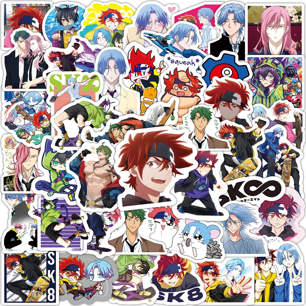 50PCS Anime SK8 the Infinity Cartoon Graffiti Stickers Travel Luggage Guitar Fridge Laptop DIY Kid Toy Waterproof Sticker