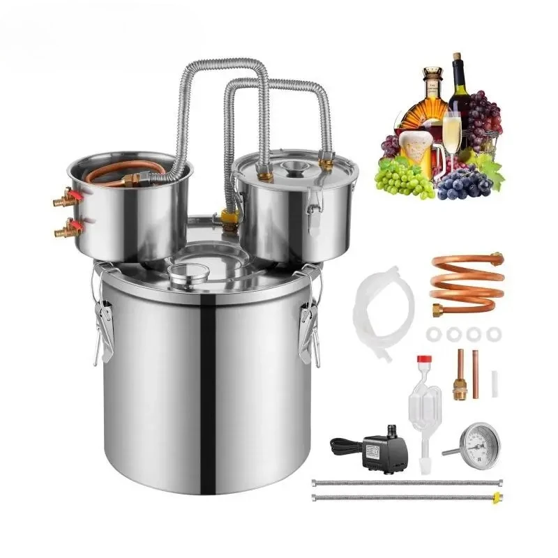 

Stainless Steel Water Alcohol Distiller Fast Cooling Dual Condenser Distiller Kit