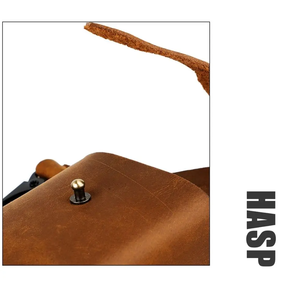 Durable Cowhide Leather Leather Phone Holster Portable Retro Men's Waist Pack Handmade Keychain Holder Cell Phone Pouch Travel