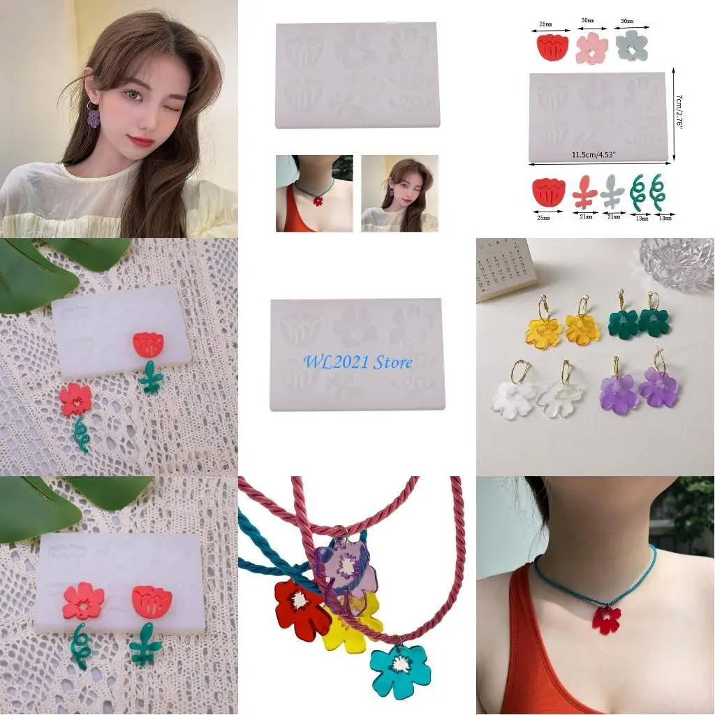 G5GC قرط الراتنج قوالب السيليكون مجوهرات مفتاح القالب DIY الحرف الايبوكسي راتنج العفن ل DIY أقراط القلادة قلادة #1