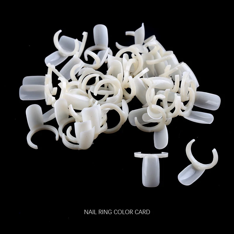 50Pcs Full Nail Tips False Nails Plastic Nail Polish Color Swatch Display Card Ring for Nail Art Display DIY Nails Art Tools