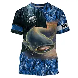 Fashion Men's 3D Printe T-shirt Catfish Fishing Loose Cool Casual Style Unisex T-shirt for Man Overszied