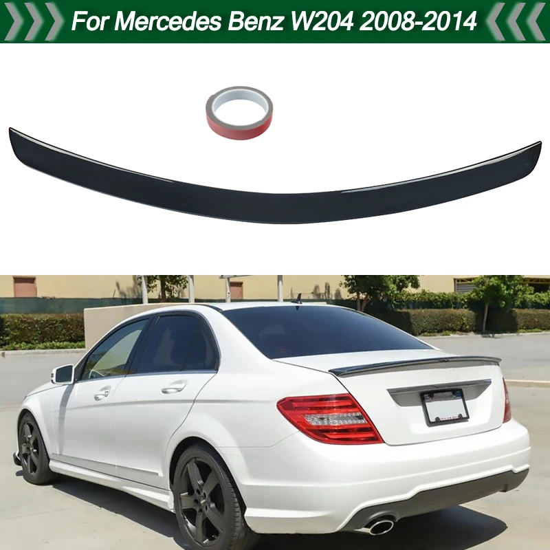 MAGICKIT For Mercedes Benz W204 C250 C300 2008-2014 AMG Style Trunk Spoiler Gloss Black car accessories