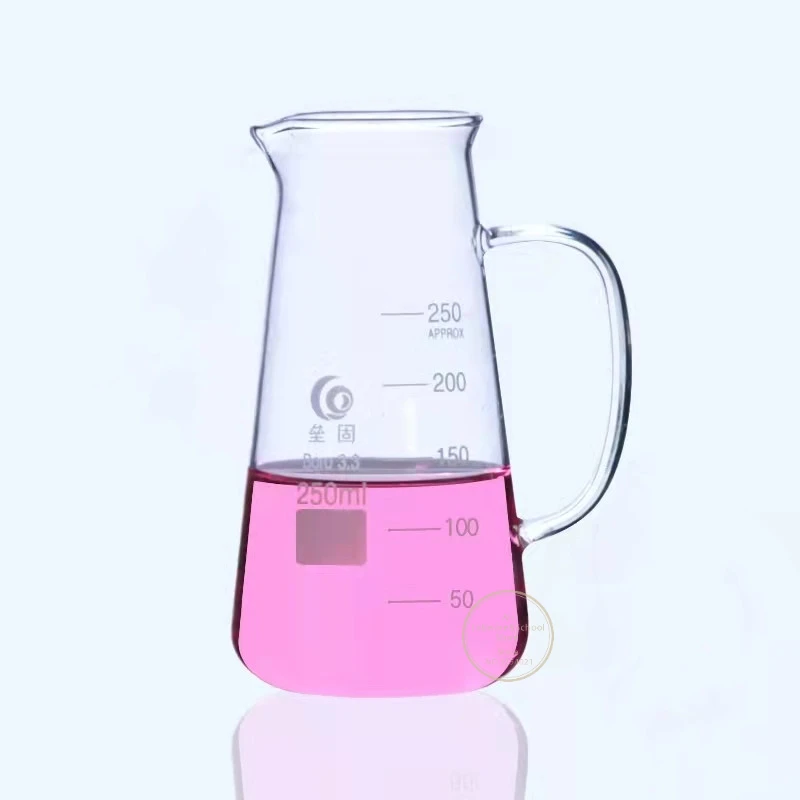 Imagem -02 - Copo de Vidro Cônico do Triângulo do Borosilicate do Laboratório com Bico 1pc 125ml 250ml 500ml com Punho