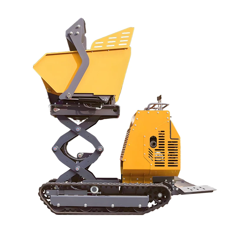 Cheap Mini Self Loading All Terrain Dumper High Efficiency Self Loading Power Barrow Hydraulic Crawler Small Rubber Truck