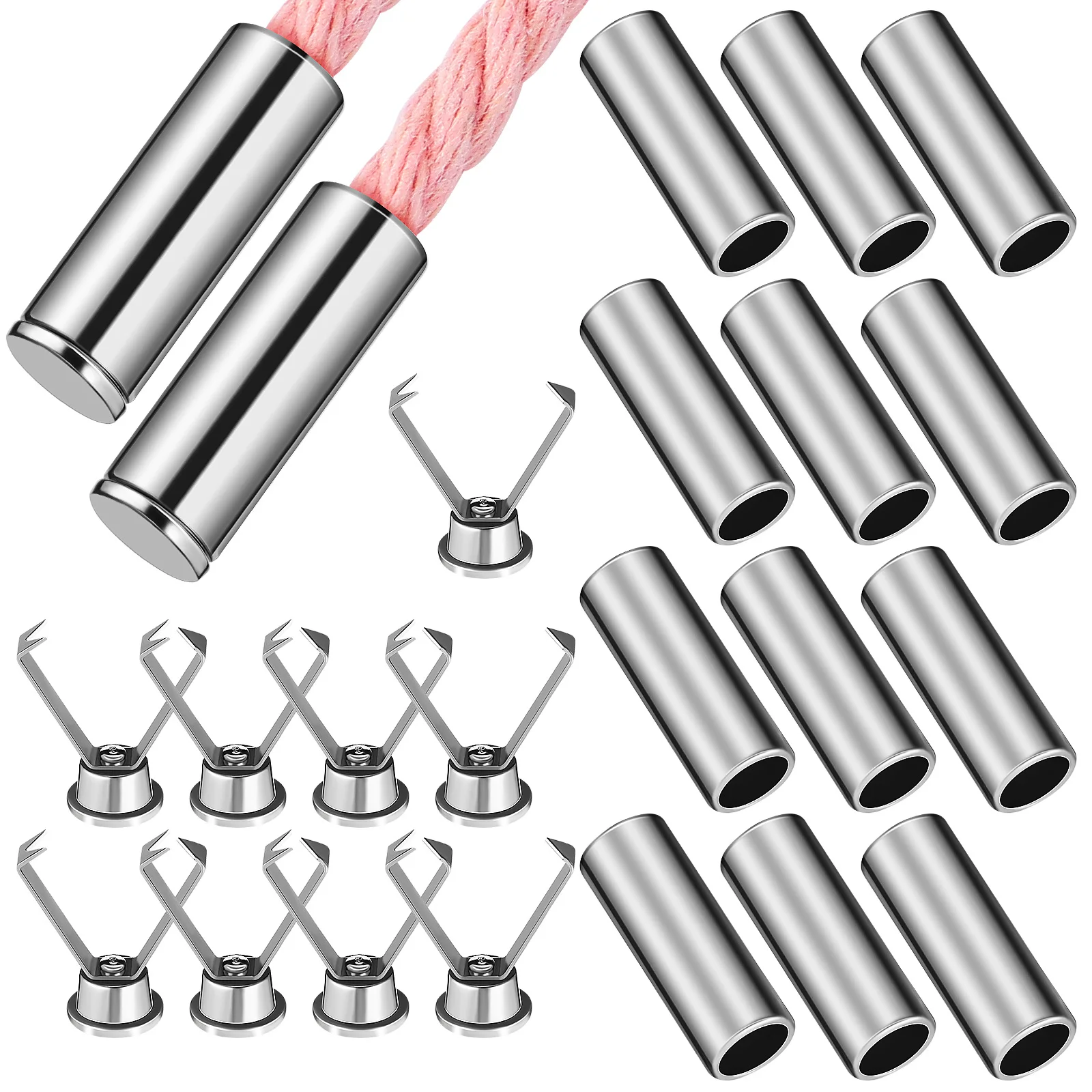 

60pcs Metal Rope Stopper Drawstring Ends Shoelace Tips for Hoodies Sweatshirts High Strength Durable Cord Accessories