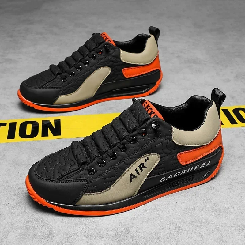 

Men 2024 New Sneakers Leather Men's Running Shoes Increased Casual Shoes for Man Lace-up Board Tenis Sneakers Zapatilla Hombre