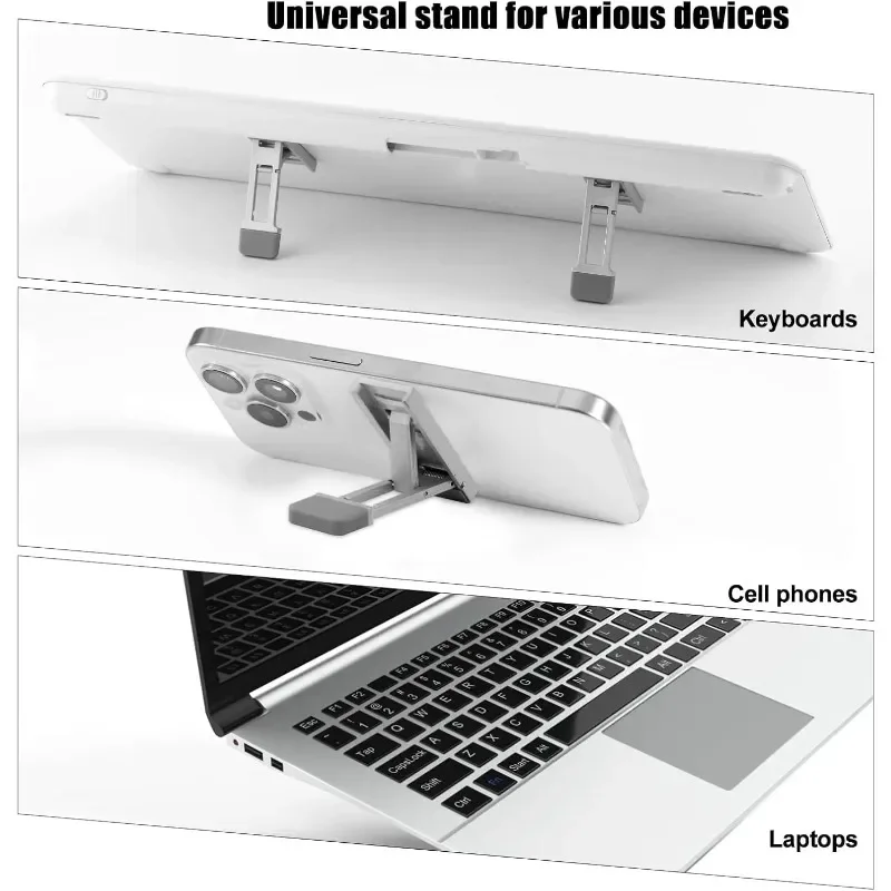Foldable Laptop Stand with 3 Adjustable Angles, Portable Mini Elevator Riser, Invisible Vertical Suspension Holder for Notebook