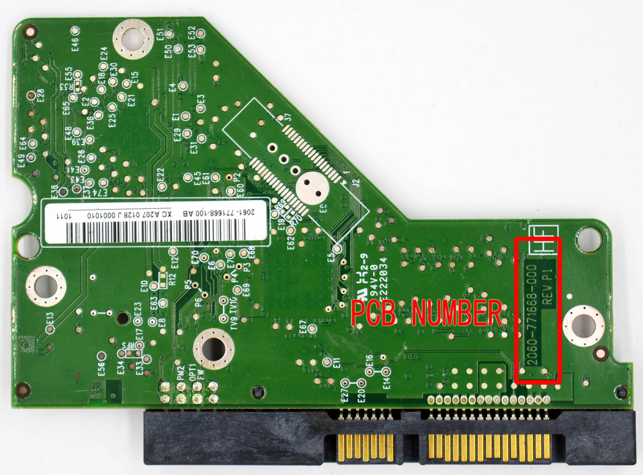 HDD PCB / ロジックボード / 2060-771668-000 REV P1 / S2-771668-000 / WD5000AADS、WD5000AAKS