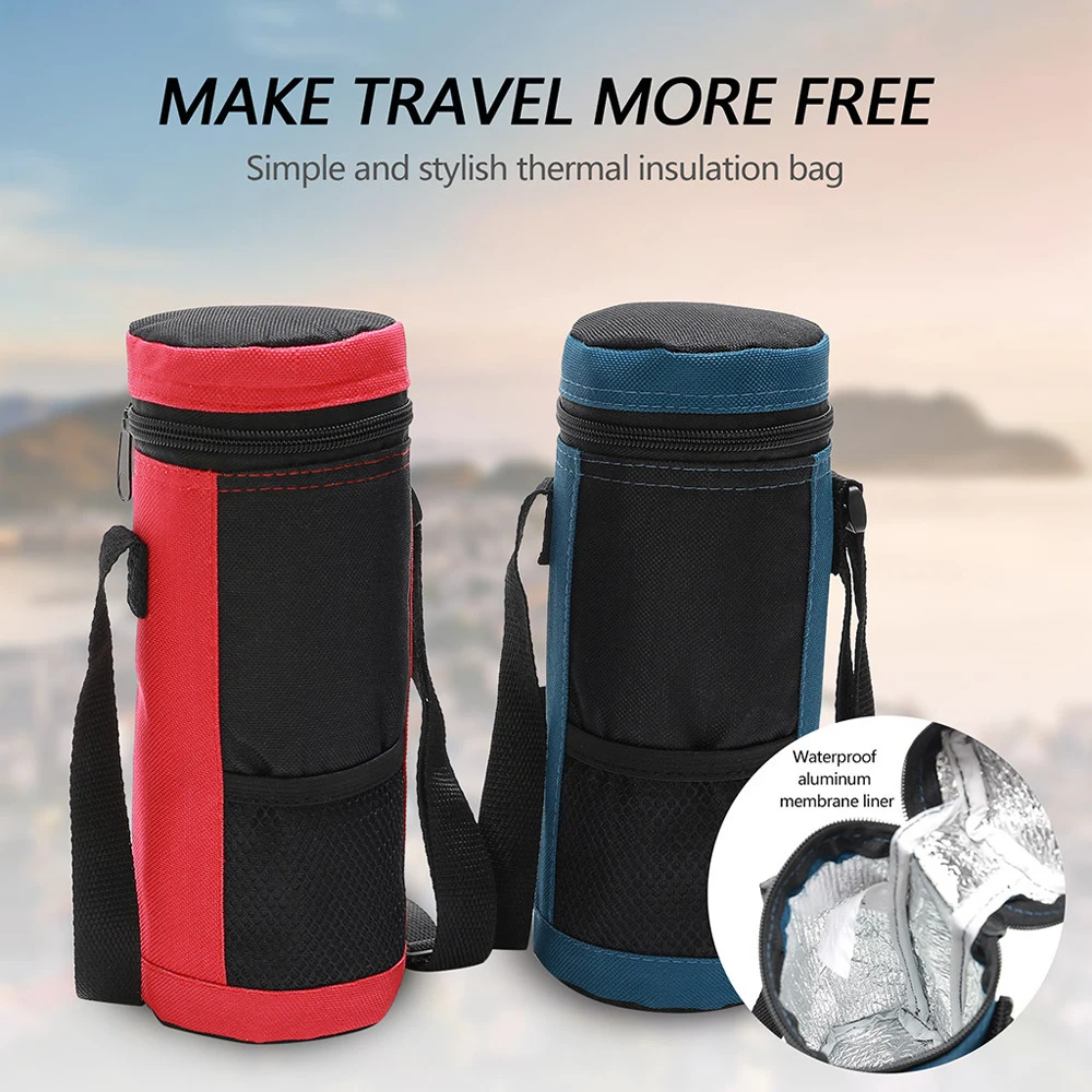 Portable Keep fresh Hiking Outdoor High Capacity Water Bottle Pouch Tote Bag Insulated Cooler Bag Traveling Water Bottle Bag