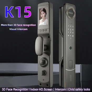 Biometric fingerprint lock security camera electronic smart door locks password electronic locks key IC card unlock VLink APP
