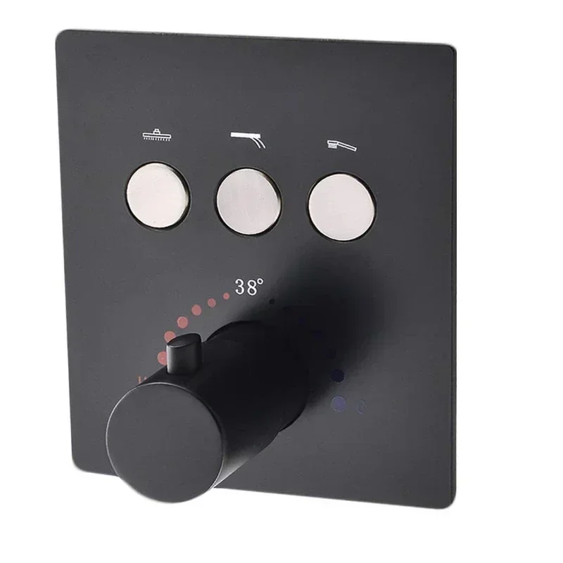 عبر الحدود 3-Way ضغط حراري متوازن صمام دش نحاسي محول المياه يسمح الاختيار المرن للاستحمام في الحمام F #1