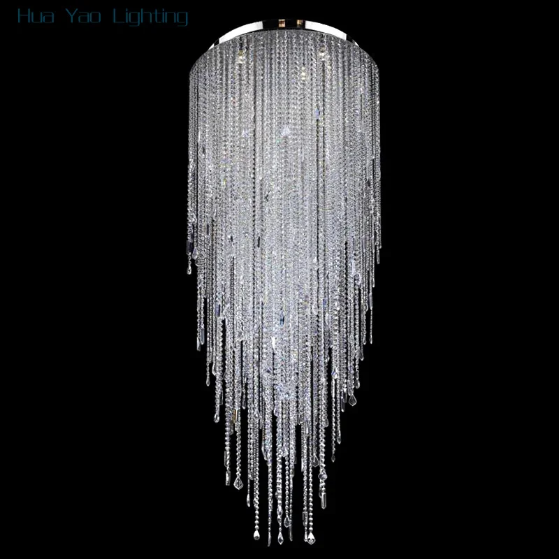 

New Design Crystal Chandelier Modern Luxury Living Room Staircase Lamp Custom Decorative Lights 110v220v