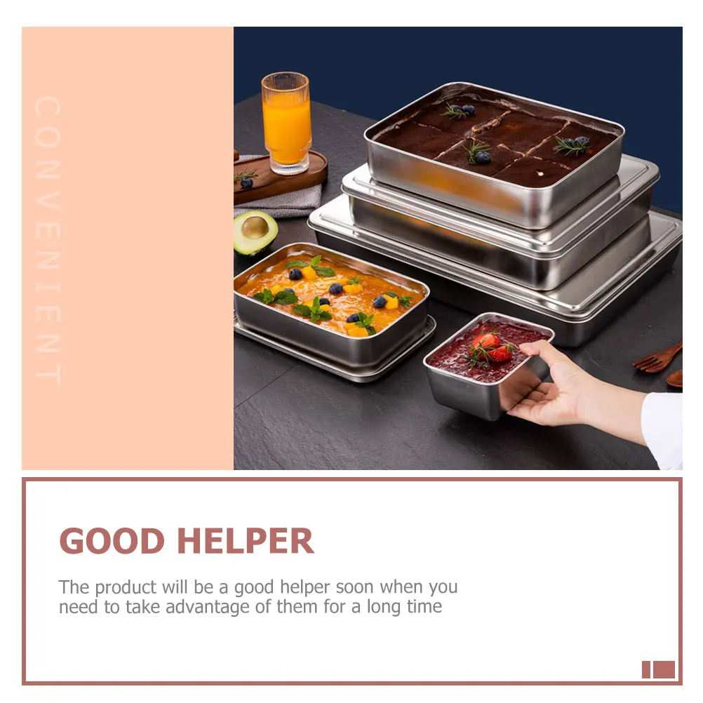 

1 комплект, 1 комплект, форма для выпечки Tiramisu из нержавеющей стали, антипригарная прямоугольная коробка для торта большой емкости для хранения, выпечки десертного мусса своими руками