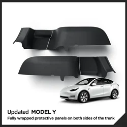 for Tesla Model Y 2024 Rear Trunk Side Anti-Kick Pad Full Coverage Protection Kit Car Anti-dirty Pad 4Pcs Accessories Black